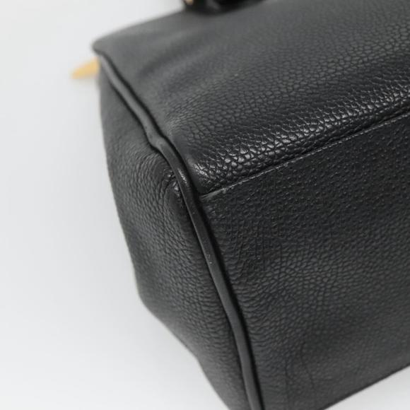 BURBERRY Hand Bag Leather Black Gold Auth ep9938 - Picture 14 of 16